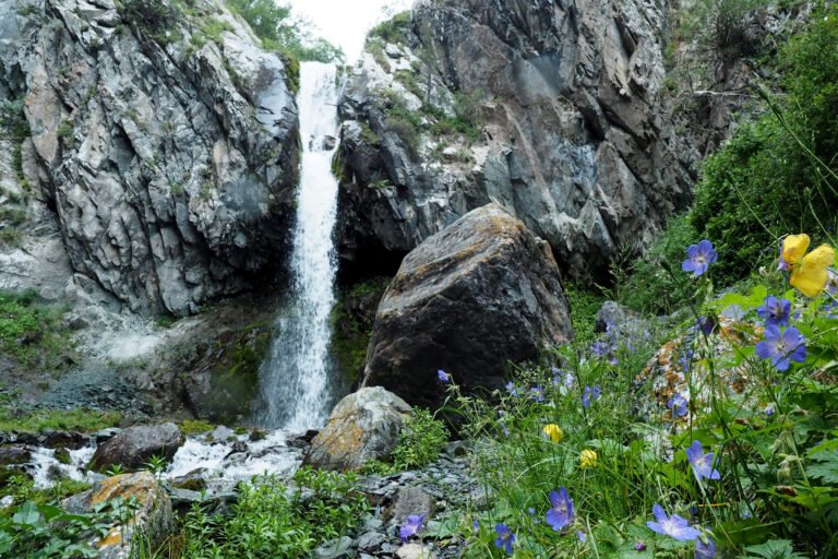 waterfall in kyrgyzstan