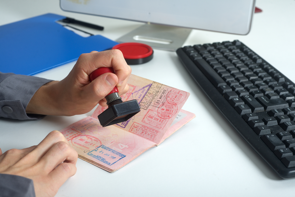 visa stamp and russian passport