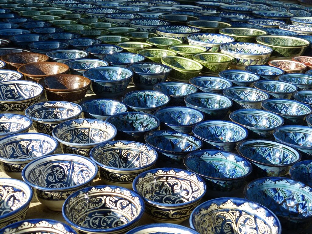 ceramic, bowls, handicrafts, decoration, fragile, multicoloured, coloured, colorful, blue, peel, potters, uzbekistan, uzbekistan, uzbekistan, uzbekistan, uzbekistan, uzbekistan