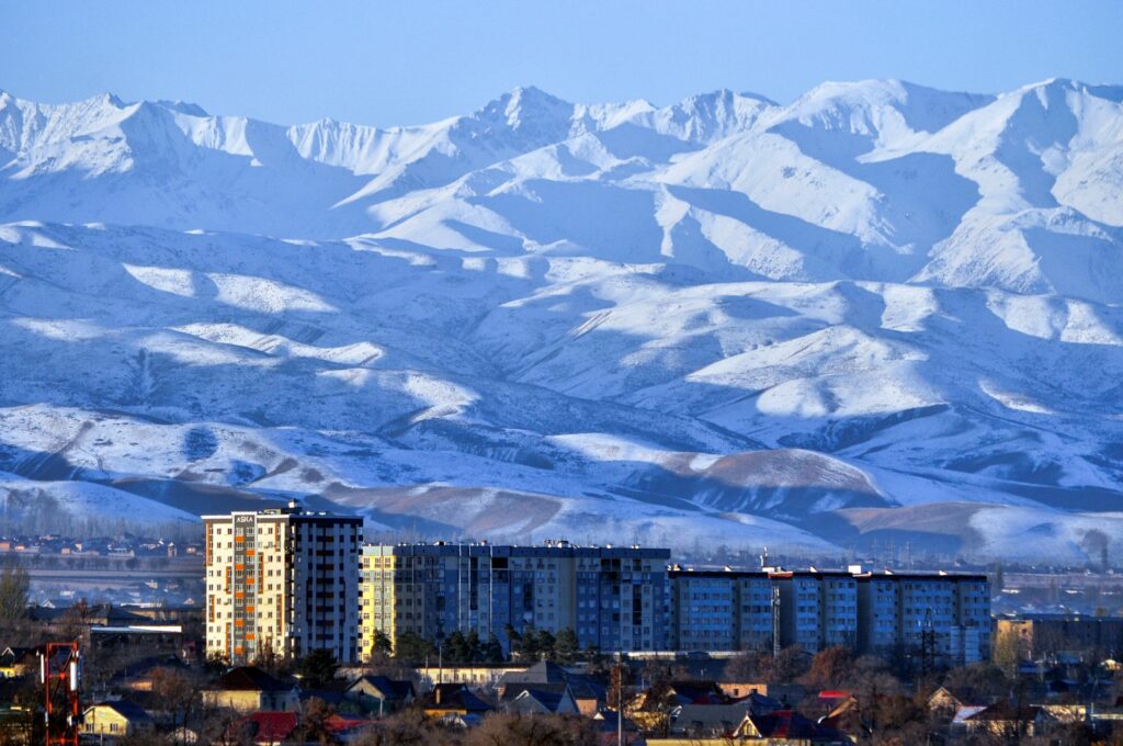 bishkek and mountains city view