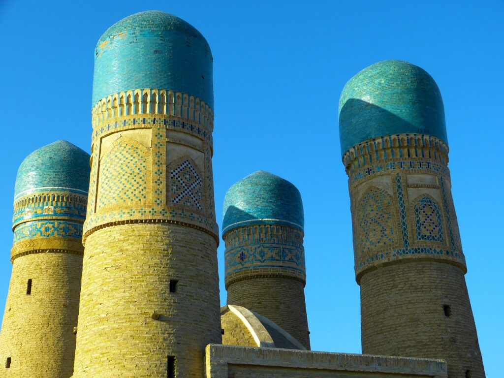 mosque, choir minor, four minarets, minaret, pray, bukhara, uzbekistan, bukhara, bukhara, bukhara, uzbekistan, uzbekistan, uzbekistan, uzbekistan, uzbekistan