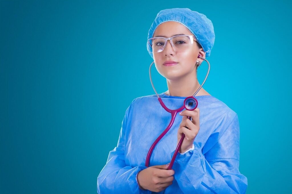 Frau, Ärztin, Chirurgin, Ärztin, Krankenschwester, Krankenhausmitarbeiterin, Gesundheitsarbeiterin, Stethoskop, Medizin, Arzt, Arzt, Arzt, Arzt, Arzt, Krankenschwester