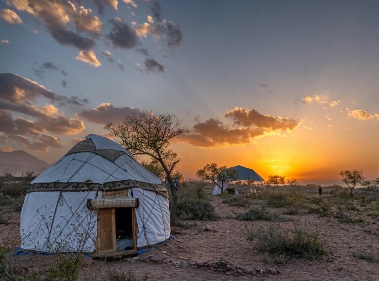 yurt sunset